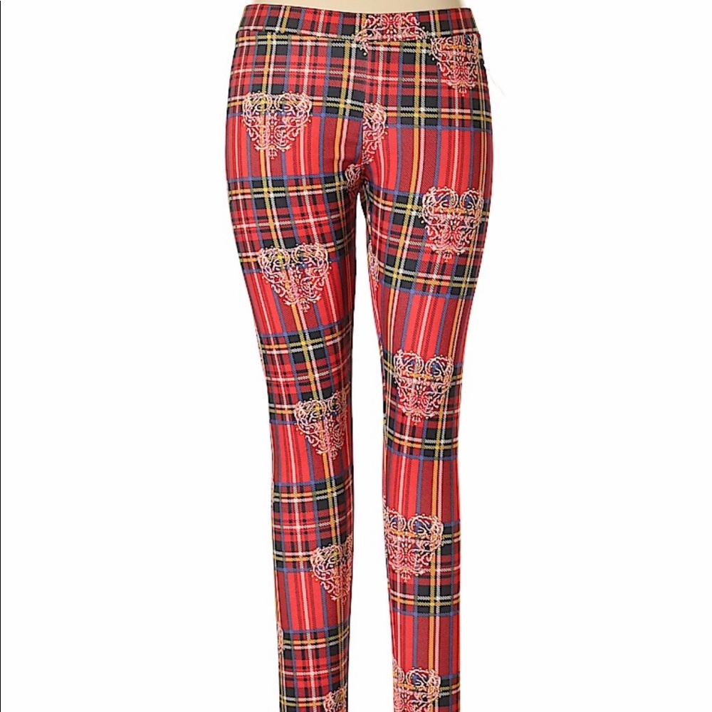 Romeo & Juliet red plaid pants/leggings:M